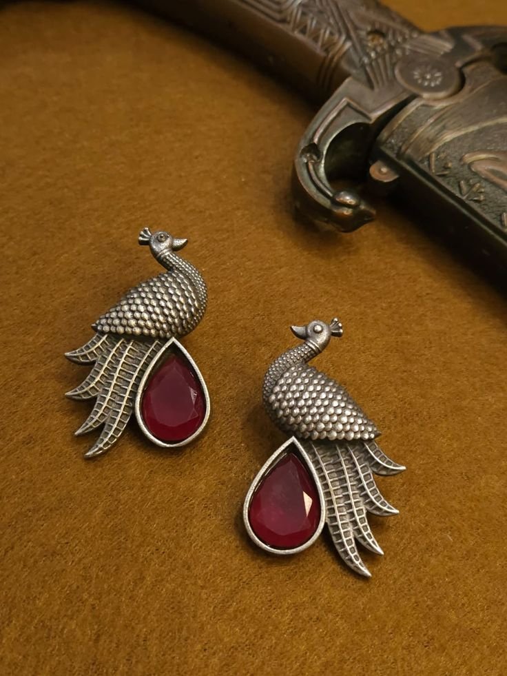 to buy whatsapp @9335835609 #germansilverearring #oxidisedearring #silverlooklikeearring 1 5